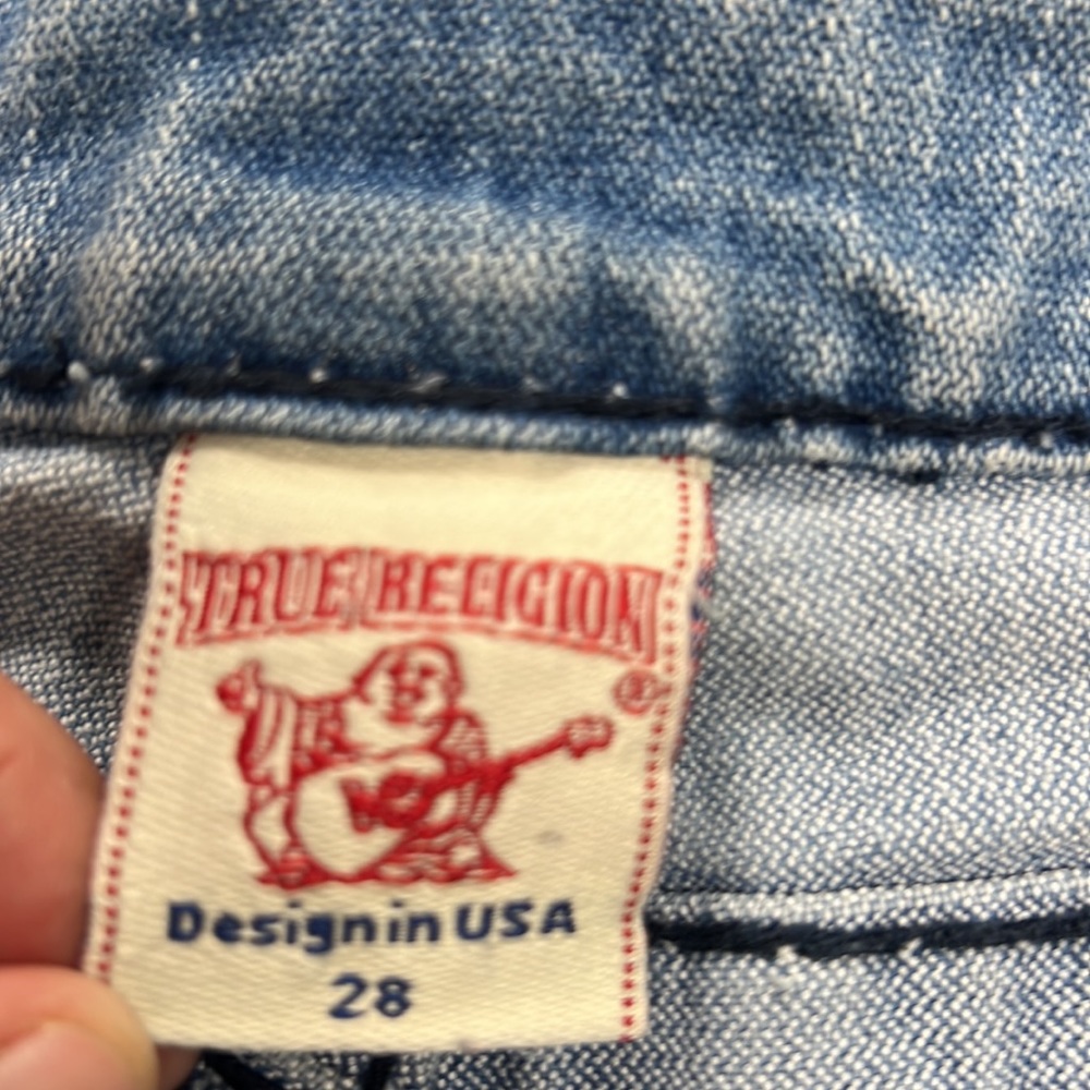 True‎ Religion Billy Straight Leg Jean Distressed Sz 26 - Picture 9 of 10